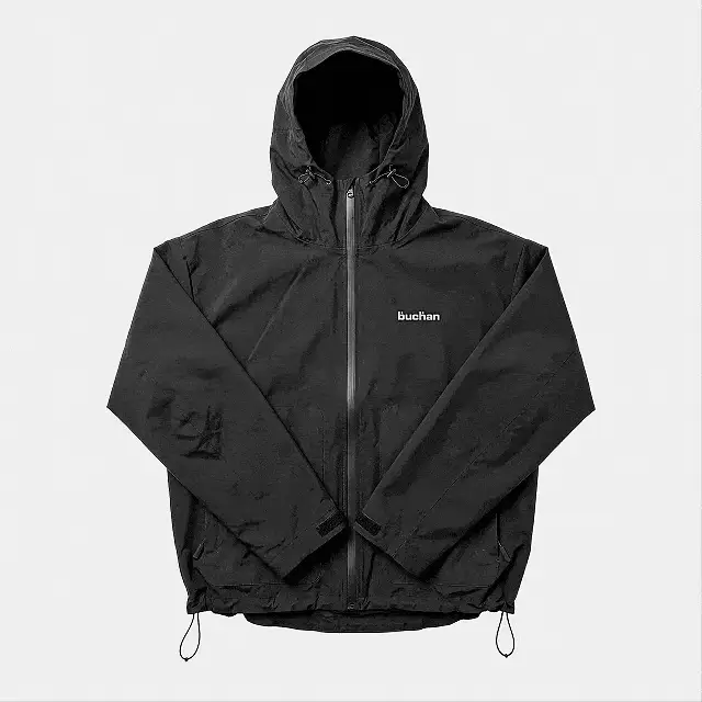 Water-Reactive Cheetah Rain Jacket in Jet Black